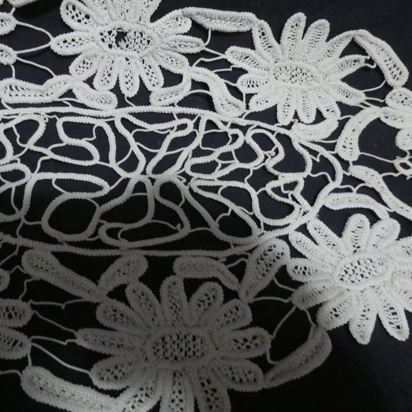 Vintage Handmade Oval Floral Crochet Doily - Picture 6 of 13